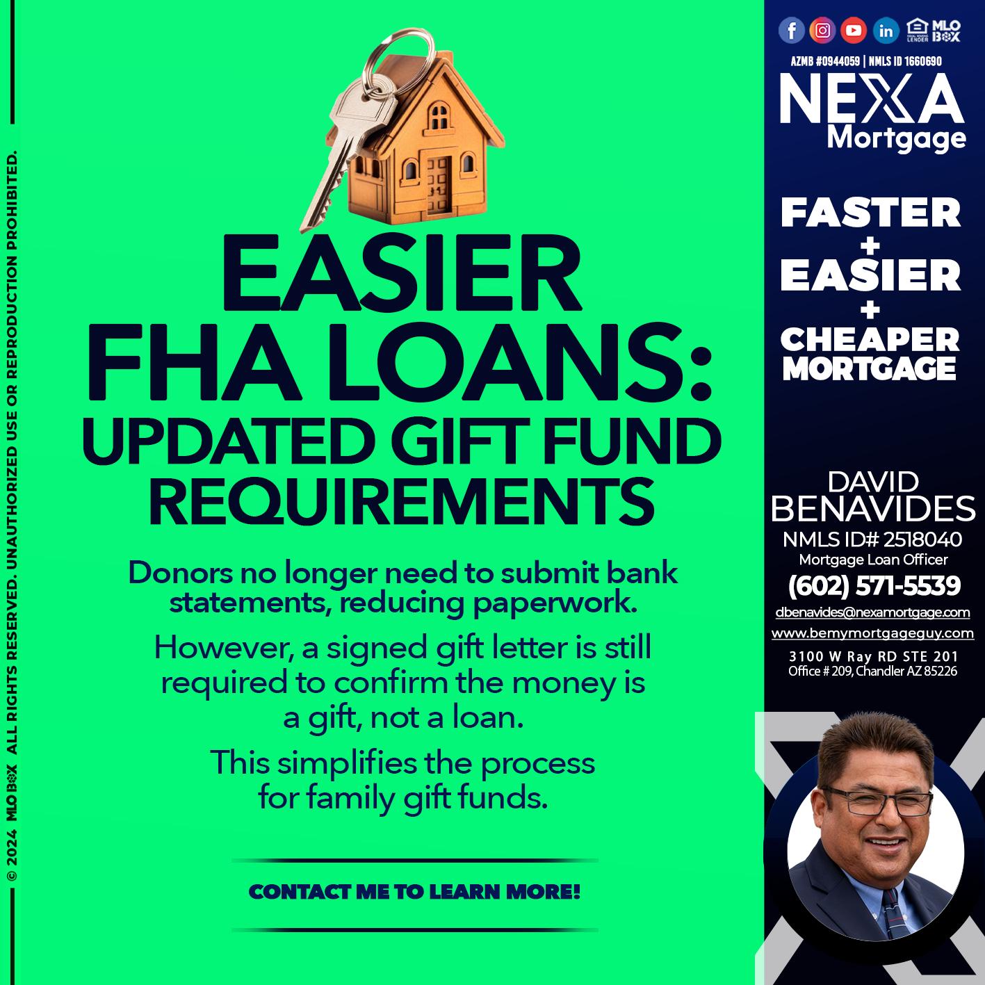 EASIER FHA - David Benavides -Mortgage Loan Officer