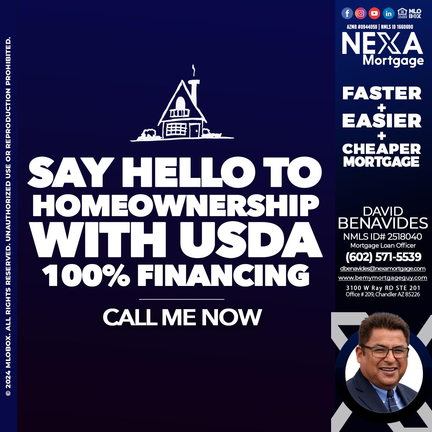 SAY HELLO - David Benavides -Mortgage Loan Officer