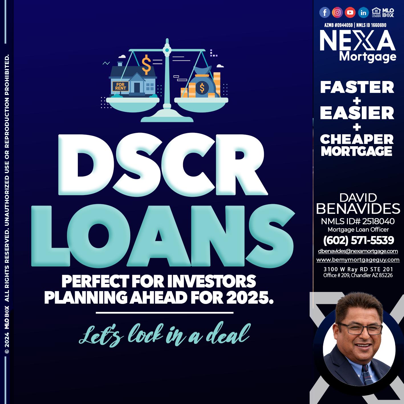 DSCR LOANS - David Benavides -Mortgage Loan Officer