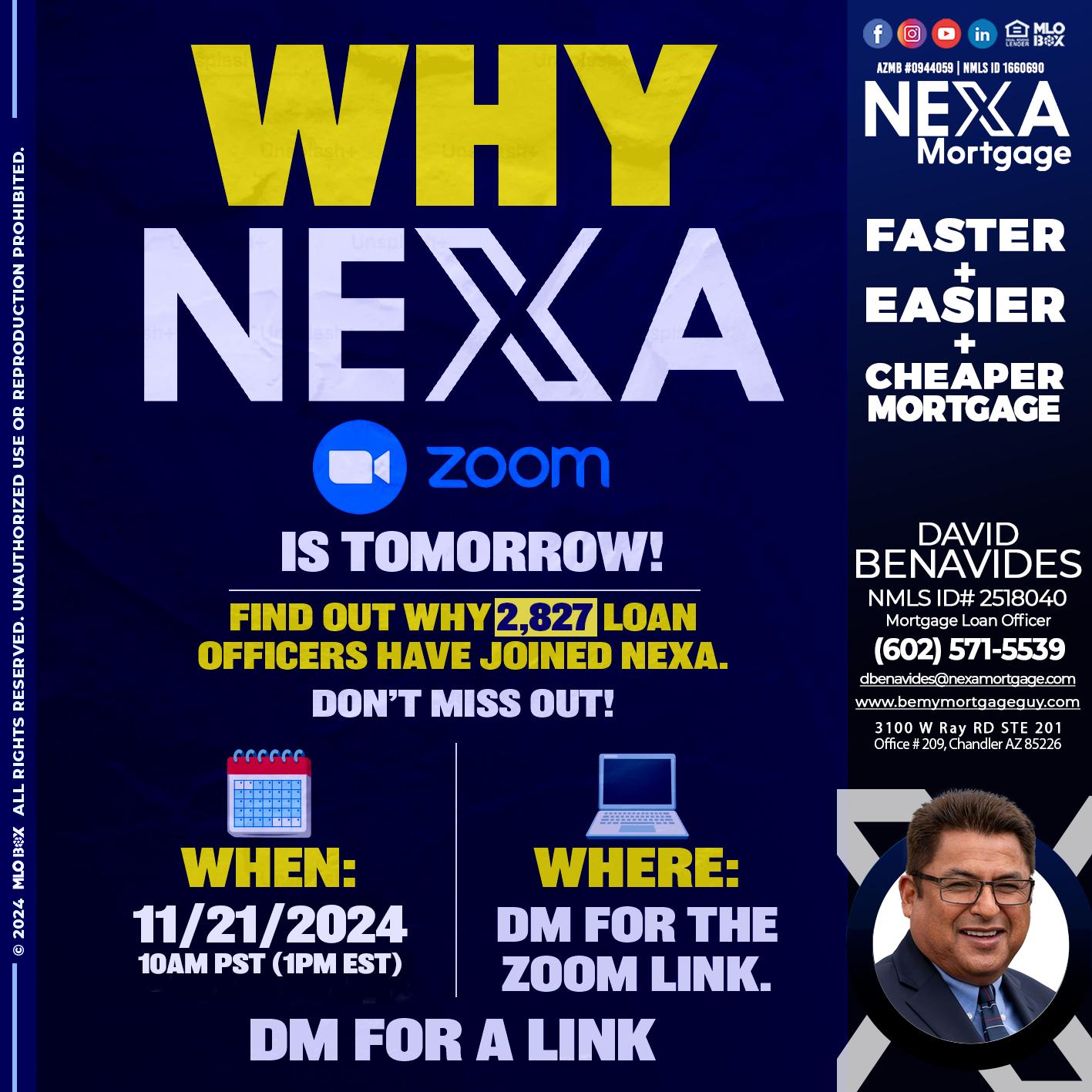 WHY NEXA - David Benavides -Mortgage Loan Officer