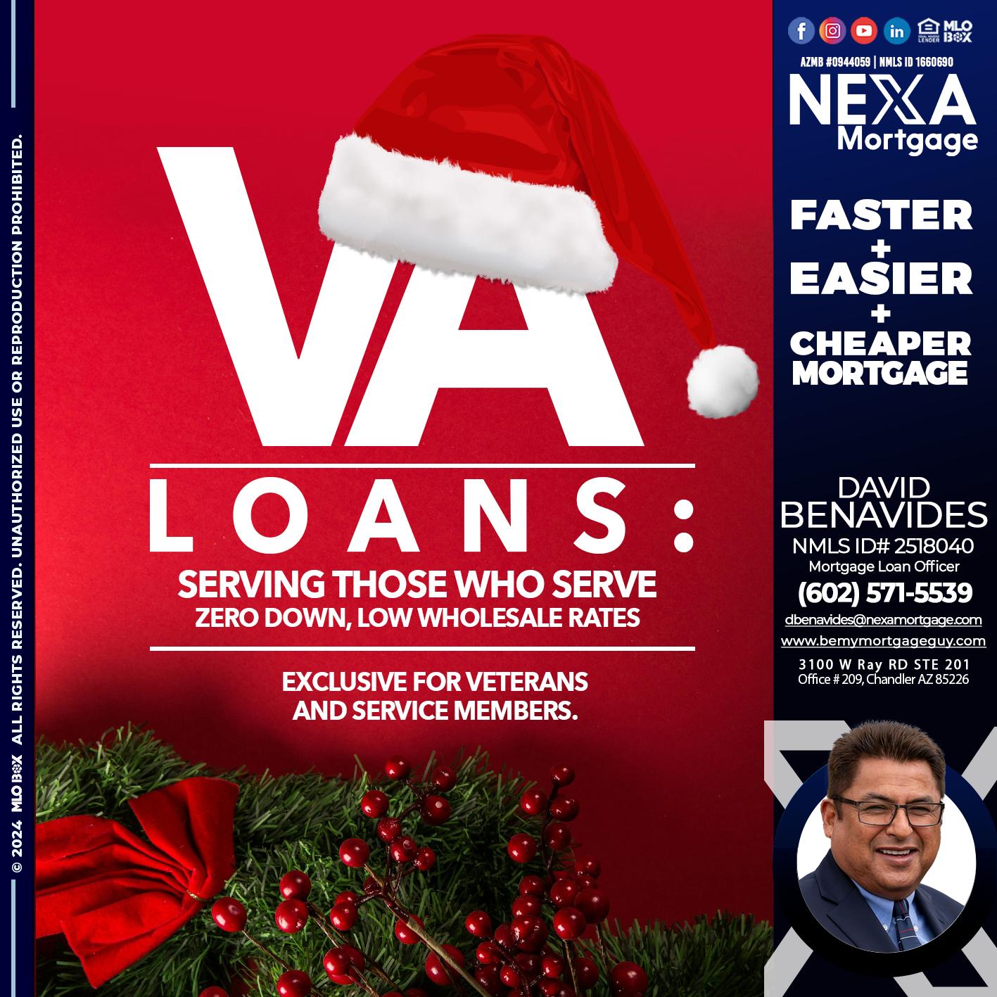 VA LOANS - David Benavides -Mortgage Loan Officer