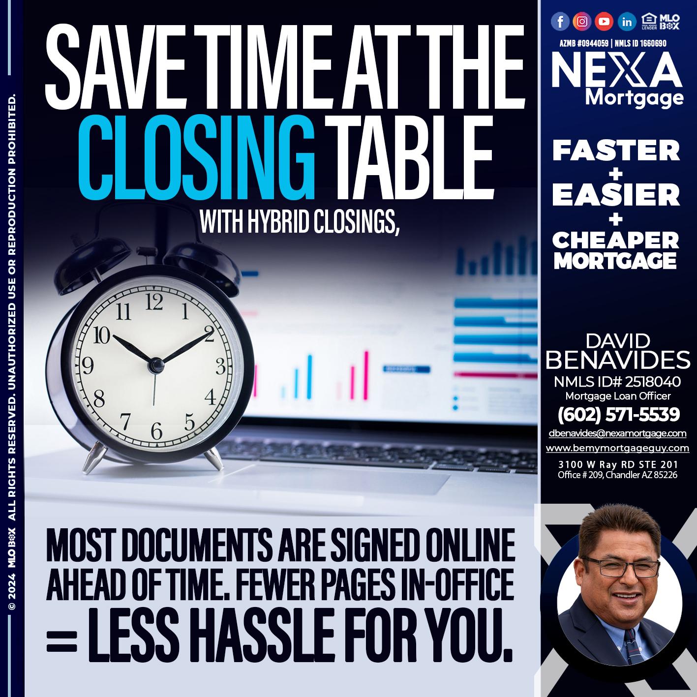 SAVE TIME - David Benavides -Mortgage Loan Officer